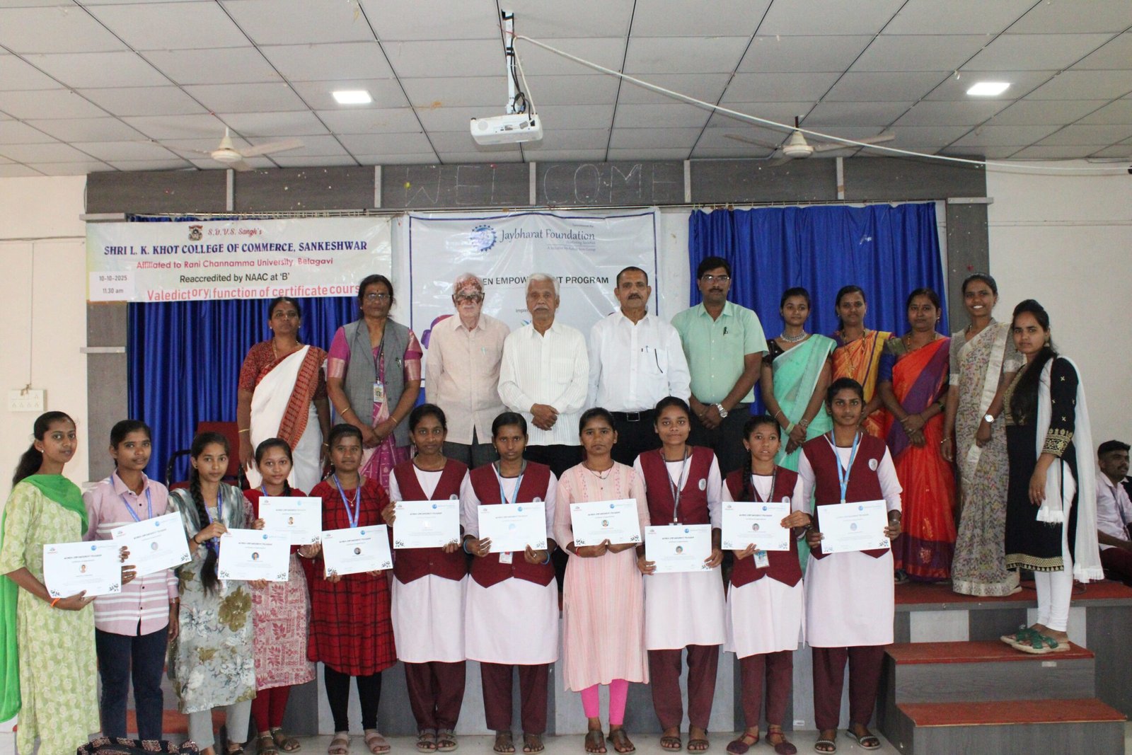 Certificate Distribution Ceremony Of women empowerment training program (SANKESHWAR)